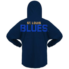 St. Louis Blues Fanatics Women's Jersey Lace-Up V-Neck Long Sleeve Hoodie T-Shirt - Navy T-shirts