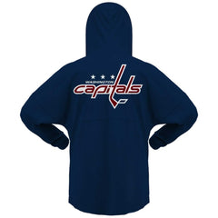 Washington Capitals Fanatics Women's Jersey Lace-Up V-Neck Long Sleeve Hoodie T-Shirt - Navy T-shirts