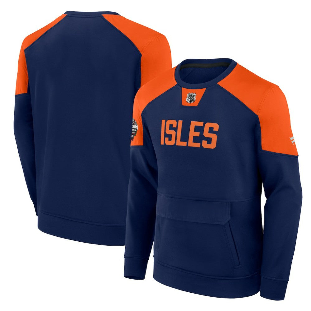New York Islanders Fanatics 2024 NHL Stadium Series Authentic Pro Fleece Logo Pullover Sweatshirt - Navy Sweatshirts