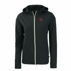 Cincinnati Reds Cutter & Buck Women's Daybreak Eco Recycled Full-Zip Hoodie Black