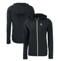 Los Angeles Dodgers Cutter & Buck Women's Daybreak Eco Recycled Full-Zip Hoodie Black