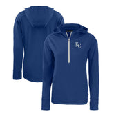 Kansas City Royals Cutter & Buck Women's Daybreak Eco Recycled Half-Zip Hoodie Royal