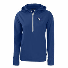 Kansas City Royals Cutter & Buck Women's Daybreak Eco Recycled Half-Zip Hoodie Royal