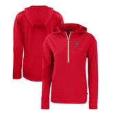 Cleveland Guardians Cutter & Buck Women's Daybreak Eco Recycled Half-Zip Hoodie Red