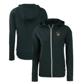 Milwaukee Brewers Cutter & Buck Women's Daybreak Eco Recycled Full-Zip Hoodie Navy