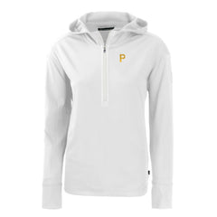 Pittsburgh Pirates Cutter & Buck Women's Daybreak Eco Recycled Half-Zip Hoodie White