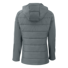 Athletics Cutter & Buck Women's Evoke Hybrid Eco Softshell Recycled Full-Zip Hoodie Jacket Steel