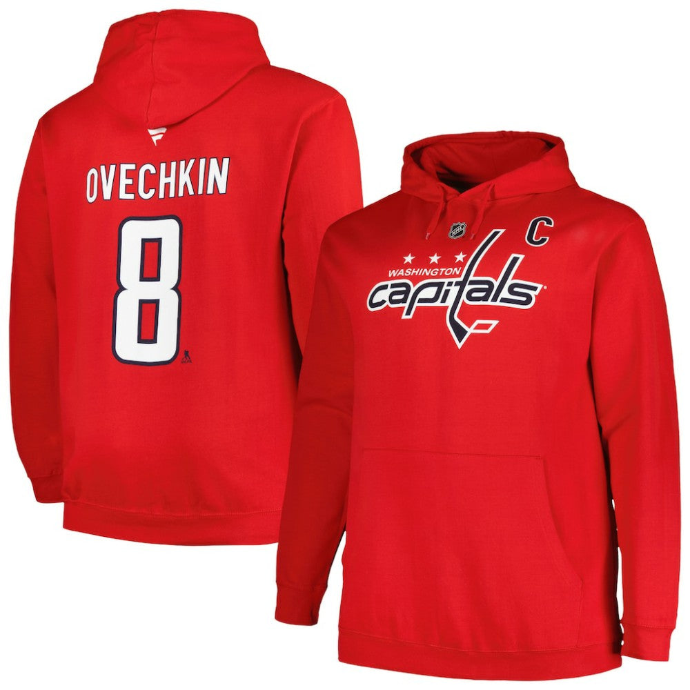 Alexander Ovechkin Washington Capitals Profile Big & Tall Name & Number Pullover Hoodie - Red Hoodies