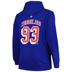 Mika Zibanejad New York Rangers Profile Big & Tall Name & Number Pullover Hoodie - Blue Hoodies