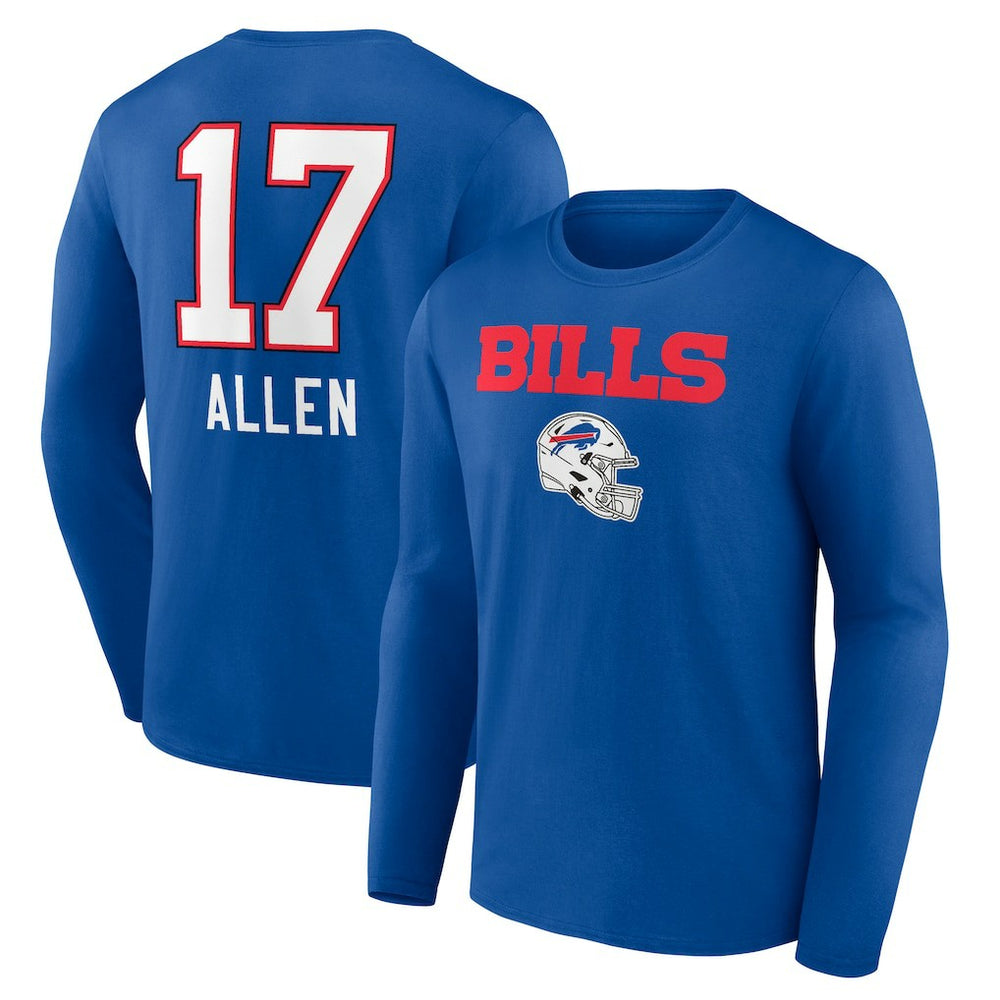 Josh Allen Buffalo Bills Team Wordmark Long Sleeve T-Shirt - Royal cheap