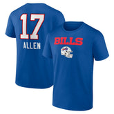 Josh Allen Buffalo Bills Team Wordmark Name & Number T-Shirt - Royal online