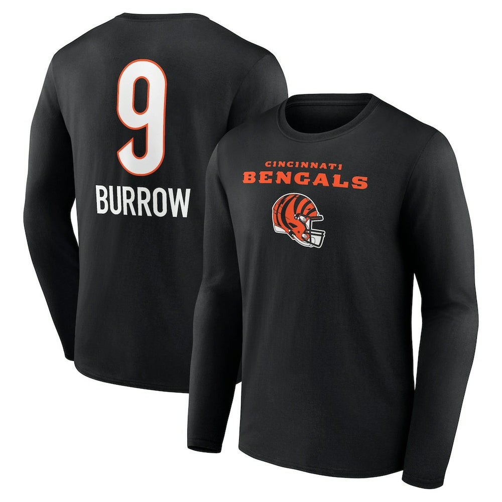Joe Burrow Cincinnati Bengals Team Wordmark Long Sleeve T-Shirt - Black cheap