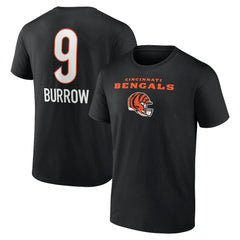 Joe Burrow Cincinnati Bengals Team Wordmark Name & Number T-Shirt - Black on sale