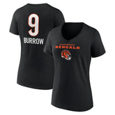 Joe Burrow Cincinnati Bengals Women's Team Wordmark Name & Number V-Neck T-Shirt - Black outlet