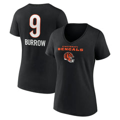 Joe Burrow Cincinnati Bengals Women's Team Wordmark Name & Number V-Neck T-Shirt - Black outlet