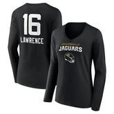 Trevor Lawrence Jacksonville Jaguars Women's Team Wordmark Long Sleeve V-Neck T-Shirt - Black on sale