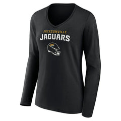 Trevor Lawrence Jacksonville Jaguars Women's Team Wordmark Long Sleeve V-Neck T-Shirt - Black on sale