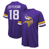 Justin Jefferson Minnesota Vikings Majestic Threads Name & Number Oversized Fit T-Shirt - Purple cheap