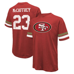 Christian McCaffrey San Francisco 49ers Majestic Threads Name & Number Oversized Fit T-Shirt - Scarlet outlet