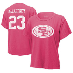 Christian McCaffrey San Francisco 49ers Majestic Threads Women's Name & Number T-Shirt - Pink online
