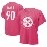T.J. Watt Pittsburgh Steelers Majestic Threads Women's Name & Number T-Shirt - Pink cheap