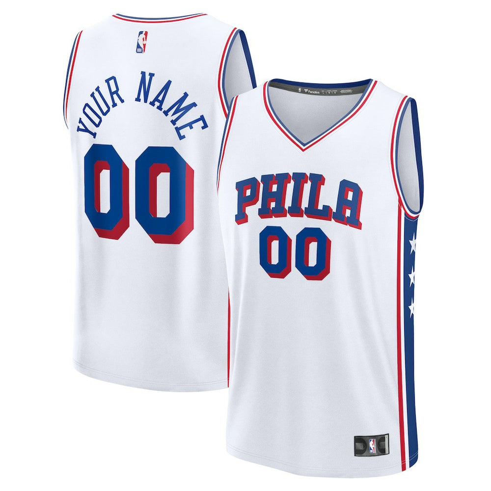 Philadelphia 76ers Fast Break Custom Jersey - Association Edition - White for sale