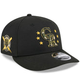Colorado Rockies 2024 Armed Forces Day Low Profile 9FIFTY Snapback Hat Black