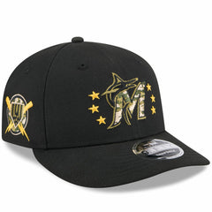 Miami Marlins 2024 Armed Forces Day Low Profile 9FIFTY Snapback Hat Black