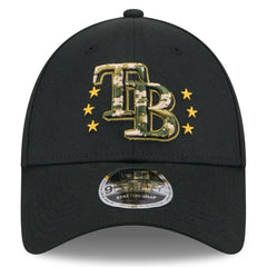 Tampa Bay Rays 2024 Armed Forces Day 9FORTY Adjustable Hat Black