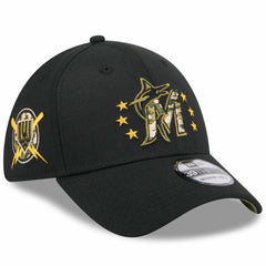 Miami Marlins 2024 Armed Forces Day 39THIRTY Flex Hat Black