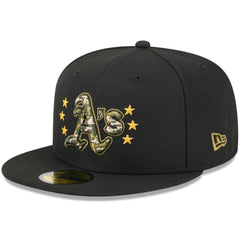 Athletics 2024 Armed Forces Day On-Field 59FIFTY Fitted Hat Black