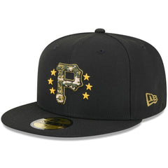 Pittsburgh Pirates 2024 Armed Forces Day On-Field 59FIFTY Fitted Hat Black