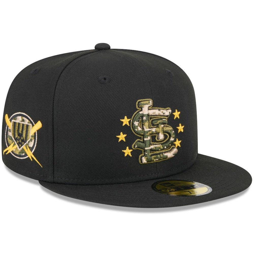 St. Louis Cardinals 2024 Armed Forces Day On-Field 59FIFTY Fitted Hat Black