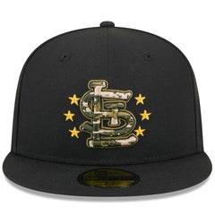 St. Louis Cardinals 2024 Armed Forces Day On-Field 59FIFTY Fitted Hat Black