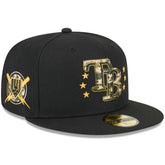 Tampa Bay Rays 2024 Armed Forces Day On-Field 59FIFTY Fitted Hat Black