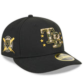 Tampa Bay Rays 2024 Armed Forces Day Low Profile 59FIFTY Fitted Hat Black