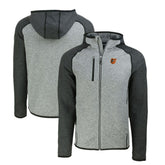 Baltimore Orioles Cutter & Buck Mainsail Full-Zip Hooded Jacket Heather Charcoal/Heather Gray