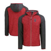 Boston Red Sox Cutter & Buck Mainsail Full-Zip Hooded Jacket Heather Charcoal/Red