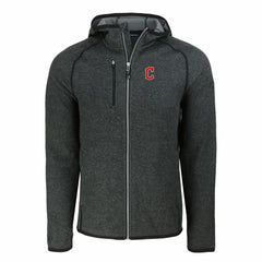 Cleveland Guardians Cutter & Buck Mainsail Full-Zip Hooded Jacket Heather Charcoal