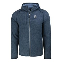 Detroit Tigers Cutter & Buck Mainsail Full-Zip Hooded Jacket Heather Navy