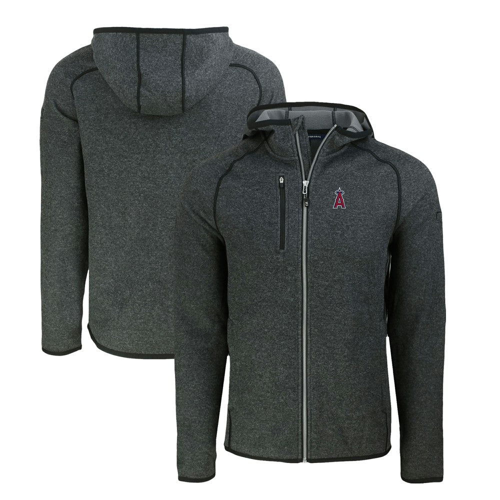 Los Angeles Angels Cutter & Buck Mainsail Full-Zip Hooded Jacket Heather Charcoal