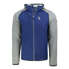 Los Angeles Dodgers Cutter & Buck Mainsail Full-Zip Hooded Jacket Royal/Heather Gray