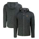 Milwaukee Brewers Cutter & Buck Mainsail Full-Zip Hooded Jacket Heather Charcoal