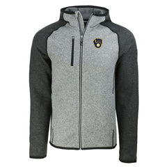 Milwaukee Brewers Cutter & Buck Mainsail Full-Zip Hooded Jacket Heather Charcoal/Heather Gray