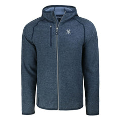 New York Yankees Cutter & Buck Mainsail Full-Zip Hooded Jacket Heather Navy