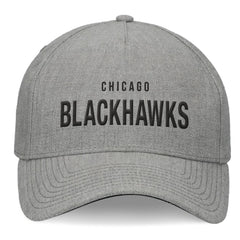 Chicago Blackhawks Fanatics Elements A-Frame Leather Strapback Hat - Heather Gray Hats