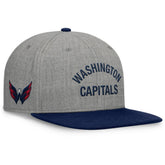 Washington Capitals Fanatics Elements Flat Brim Leather Strapback Hat - Heather Gray Hats