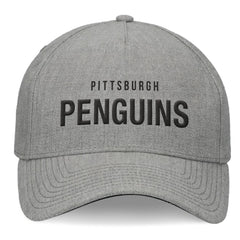 Pittsburgh Penguins Fanatics Elements A-Frame Leather Strapback Hat - Heather Gray Hats