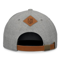 Vegas Golden Knights Fanatics Elements A-Frame Leather Strapback Hat - Heather Gray Hats