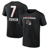 Bijan Robinson Atlanta Falcons Team Wordmark Name & Number T-Shirt - Black cheap